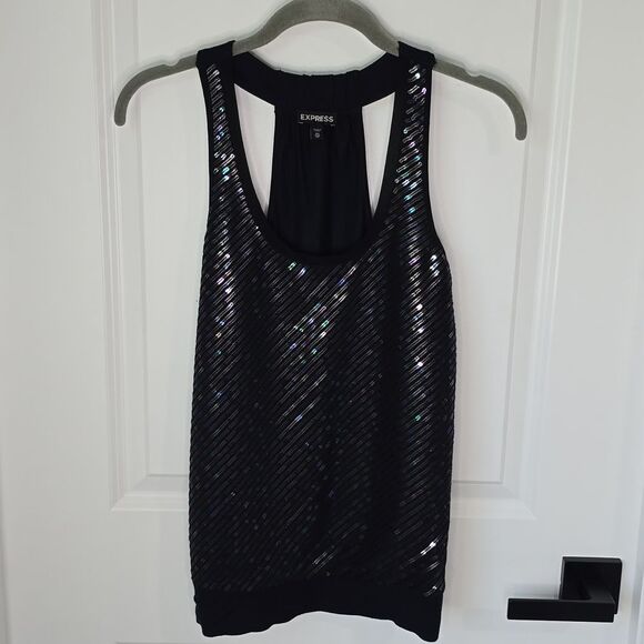 Express Rainbow Colorful Sequin Sleeveless Top - Size XS - Picture 1 of 8
